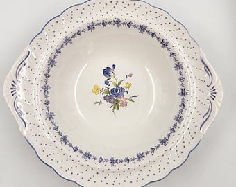 Vintage Nikko Blossom Time Blue Peony Swirl Serving or Vegetable Bowl