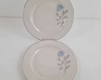 Vintage set med 2 Carillon Blue Rhapsody middagstallrikar