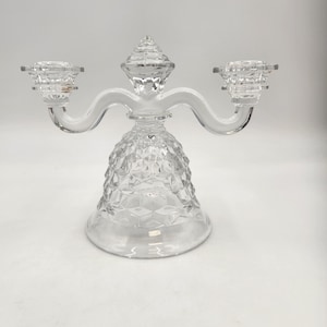Vintage American Fostoria Double Bell Bottom Candle Holder - Candlestick