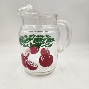 Vintage 1960er Jahre Glas 44 Unzen Tomatensaftkrug