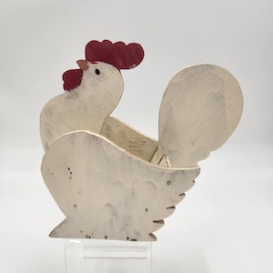 ヴィンテージ 1950 年代 - 60 年代 ハンドメイド ペイント合板 フォークアート 鶏 - 雌鶏 - 雄鶏
