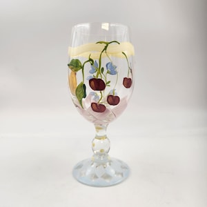 Vintage Hand Painted Zrike Set of 7 Water Glasses - 16 Ounces Each