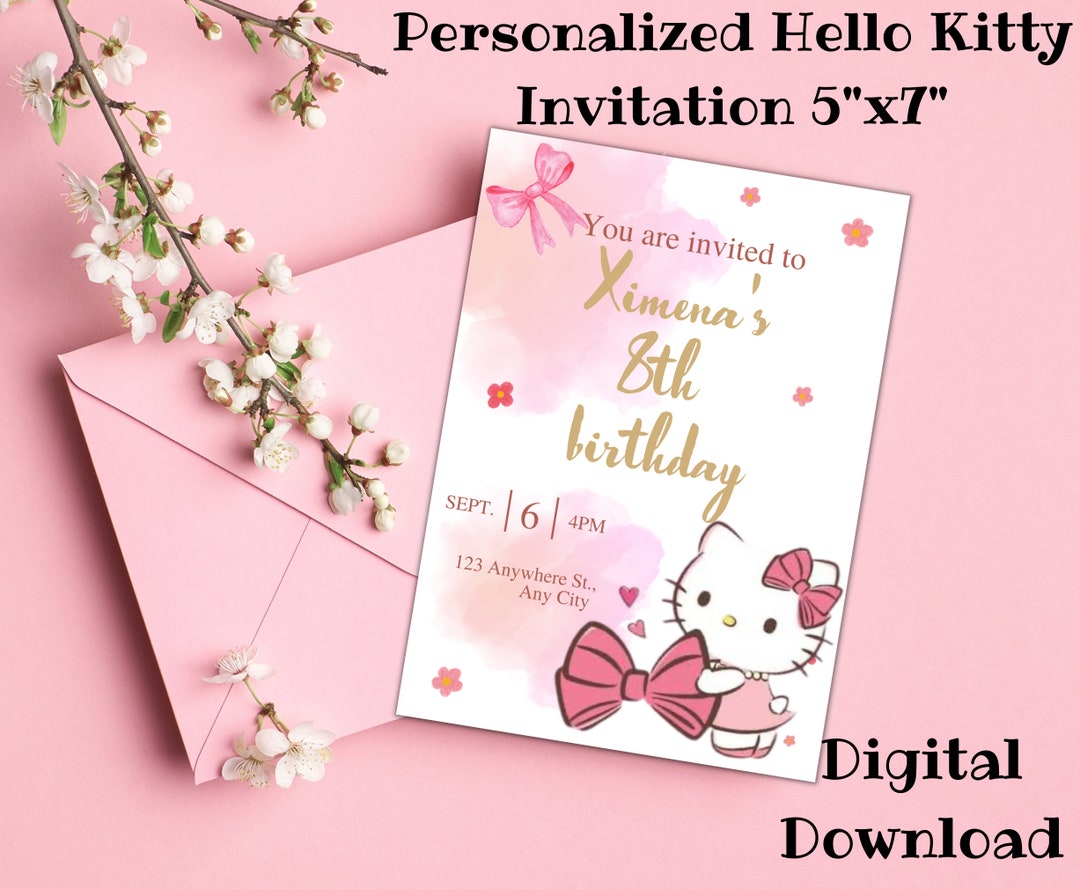 Kitty Invitations, Pink Invitations, Girls Invitations, Invitations