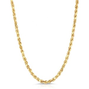 10K Gold 4mm Rope Chain With Diamond Cut Finish and Real Gold Not