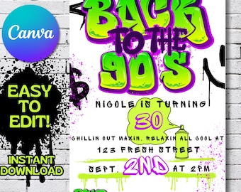 90s Party Invitation Template