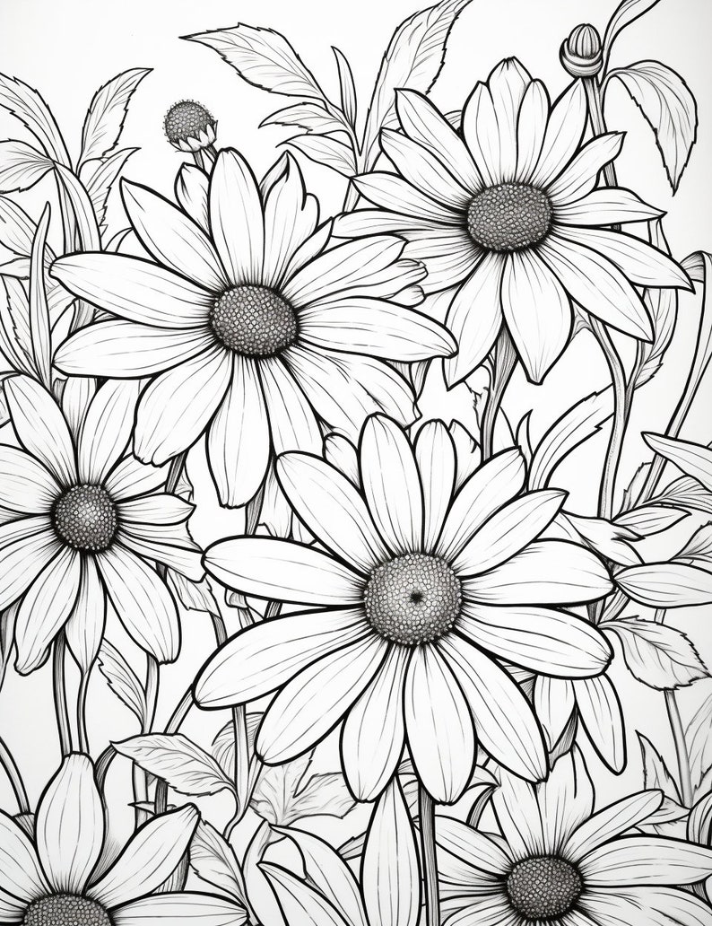 10 Flower Doodles, Printable Worksheets, Flowers for Bullet Journal ...