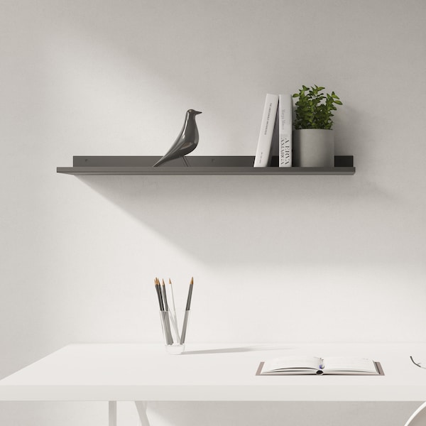 Metalen zwevende wandplank HAMBAL© | Zwevende boekenplank | Metalen minimalistische boekenplanken | Stalen minimalistische planken | Zware stalen planken