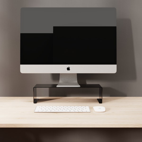 iMac-Ständer aus Metall | Monitorständer aus Metall | Schreibtisch-Monitorerhöhung | Ergonomisches Metall-Schreibtischregal | Minimalistischer Monitorständer