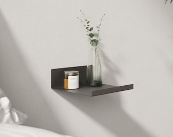 Pequeño estante de pared de acero para maceta / estante de pared junto a la cama / estanterías minimalistas / estantes minimalistas / estante flotante para libros pequeños