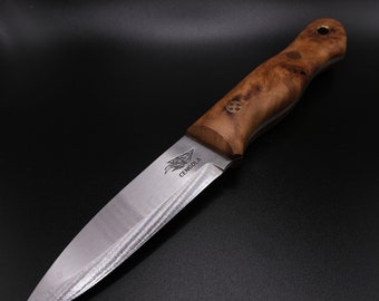 Cuchillo de supervivencia de acero al carbono hecho a mano