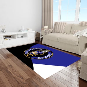 American Football Rug, Baltimore Ravens, Kids Room Rug, Personalized Rug, Baltimore Ravens Rug, Football Rug, Sports Decor, Game Room Rug