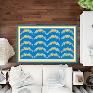 American Football Rug, Los Angeles Chargers, Kids Room Rug, Personalized Rug,Los Angeles Chargers Rug,Football Rug, Custom Rug, Area Rug