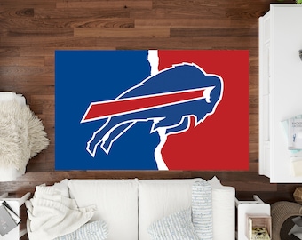 American Football Rug, Buffalo Bills, Kids Room Rug, Personalized Rug, Buffalo Bills Rug, Football Rug, Sports Decor, Game Room Rug
