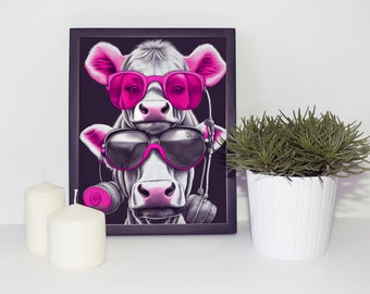 Cow Printable Wall Art, Cow Wall Decor, Cow Wall Art, Printable Wall Art Animal, Kids Room Decor, Office Wall Decor
