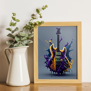 Electro Guitar Wall Art, Music Prints Art, Printable Wall Art, Kids Room Decor, Office Wall Decor, Home Decor, Cool Prints