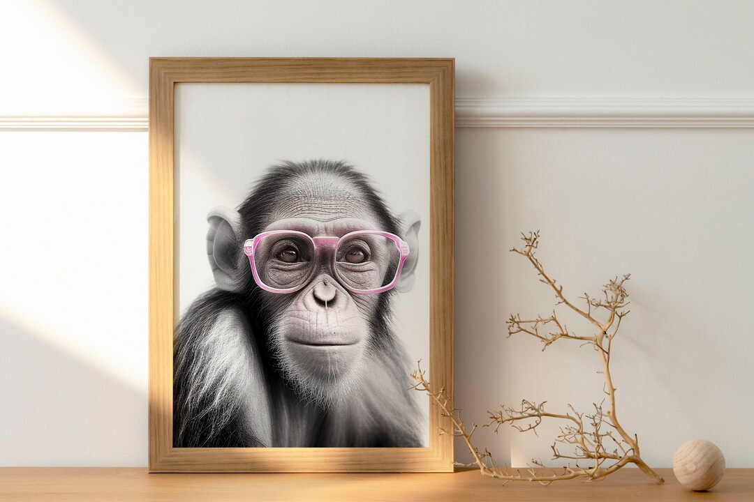 Monkey Printable Wall Art, Monkey Wall Decor, Printable Wall Art Animal