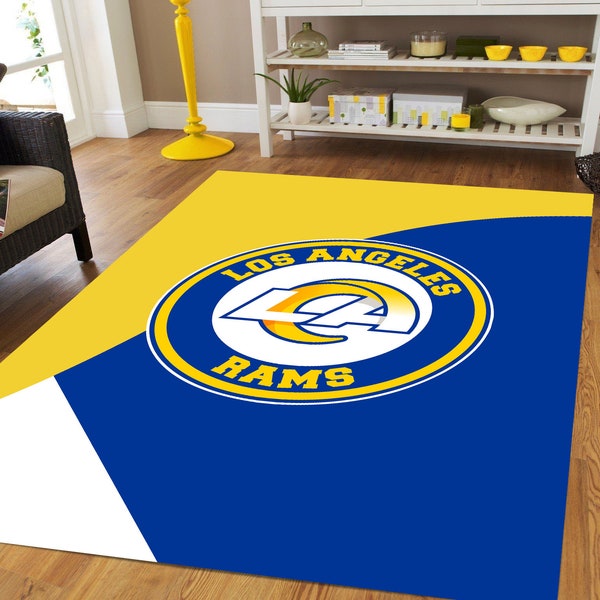 American Football Rug, Los Angeles Rams, Kinderkamer Rug, Gepersonaliseerde Rug, Los Angeles Rams Rug, Voetbal Rug, Sport Decor, Game Room Rug