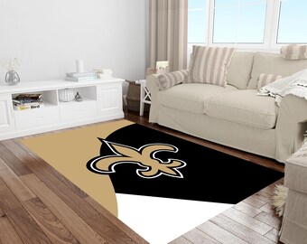 Alfombra de los New Orleans Saints, habitación infantil, alfombra deportiva de fútbol americano.