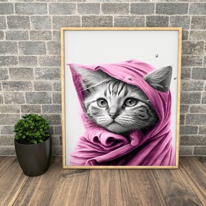 Cat Printable Wall Art, Cat With Glasses Wall Art, Cat Wall Decor, Printable Wall Art Animal, Kids Room Decor, Office Wall Decor, Home Decor