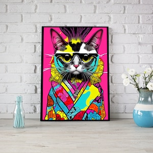 Cat Printable Wall Art, Cat Wall Art, Cat Wall Decor, Printable Wall Art Animal, Kids Room Decor, Office Wall Decor, Home Decor