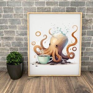 Octopus Printable Wall Art, Octopus Wall Art, Wall Decor, Printable Wall Art Animal, Kids Room Decor, Office Wall Decor, Home Decor