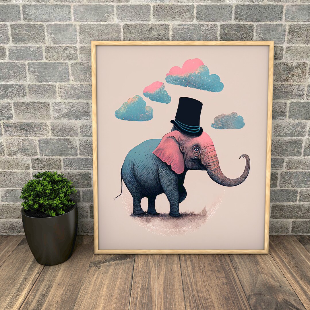 Elephant Printable Wall Art, Bathroom Wall Decor, Printable Wall Art ...