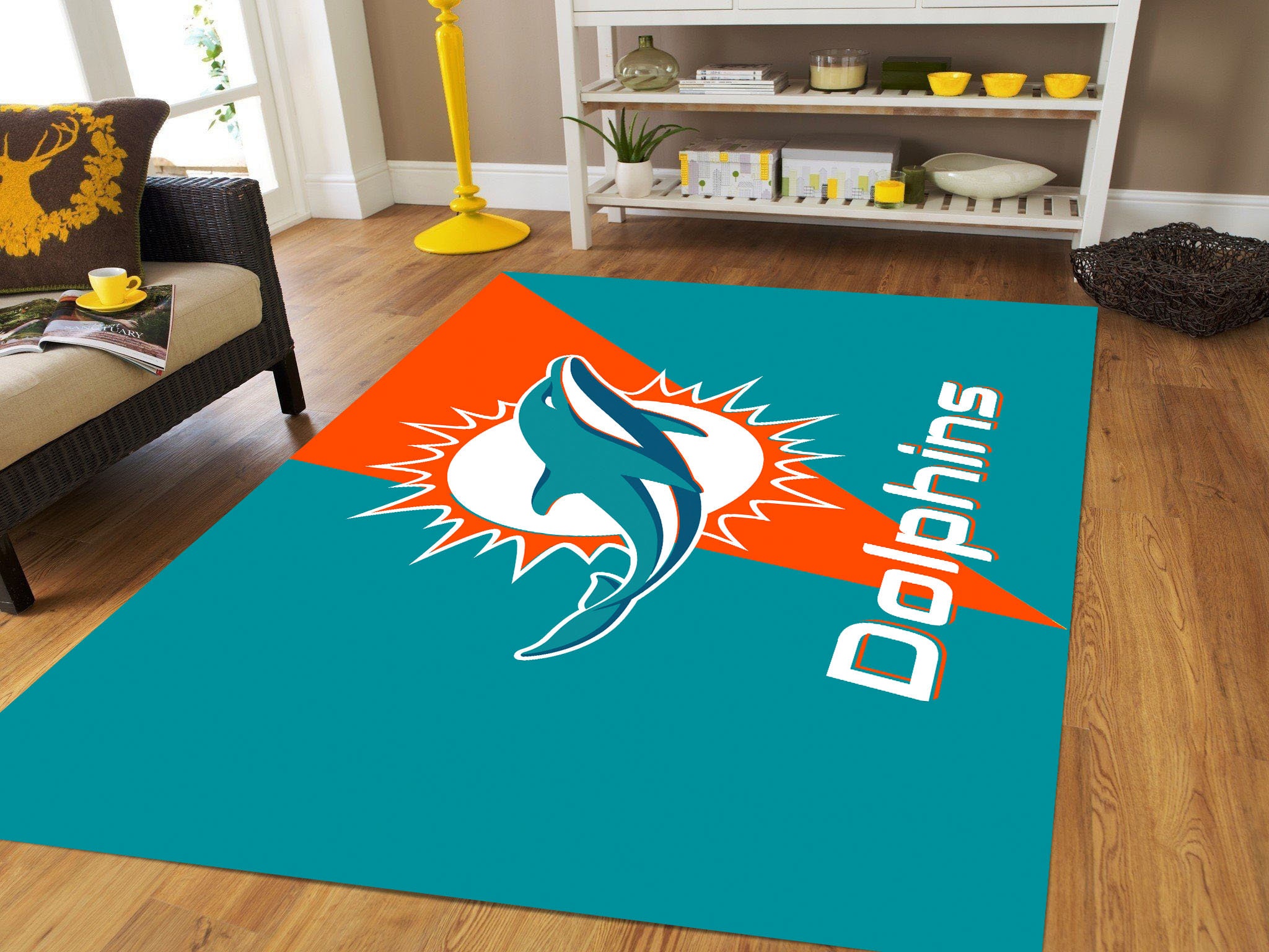 【rug】Dolphins NFL タペストリーラグマット ドルフィンズ Miami Dolphins Rug, Sports Decor, Game Room Rug - Etsy