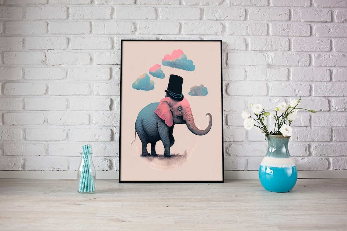 Elephant Printable Wall Art, Bathroom Wall Decor, Printable Wall Art ...