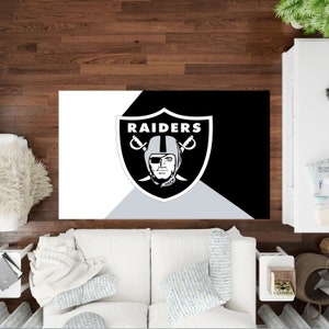Alfombra de fútbol americano, Raiders de Las Vegas, Alfombra de habitación para niños, Alfombra personalizada, Alfombra de los Raiders de Las Vegas, Alfombra de fútbol, Decoración deportiva, Alfombra de sala de juegos