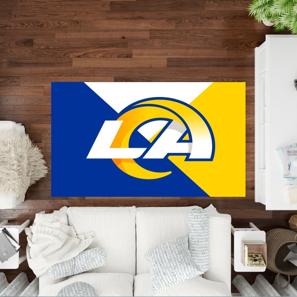 American Football Rug, Los Angeles Rams, Kinderkamer Rug, Gepersonaliseerde Rug, Los Angeles Rams Rug, Voetbal Rug, Sport Decor, Area Rug