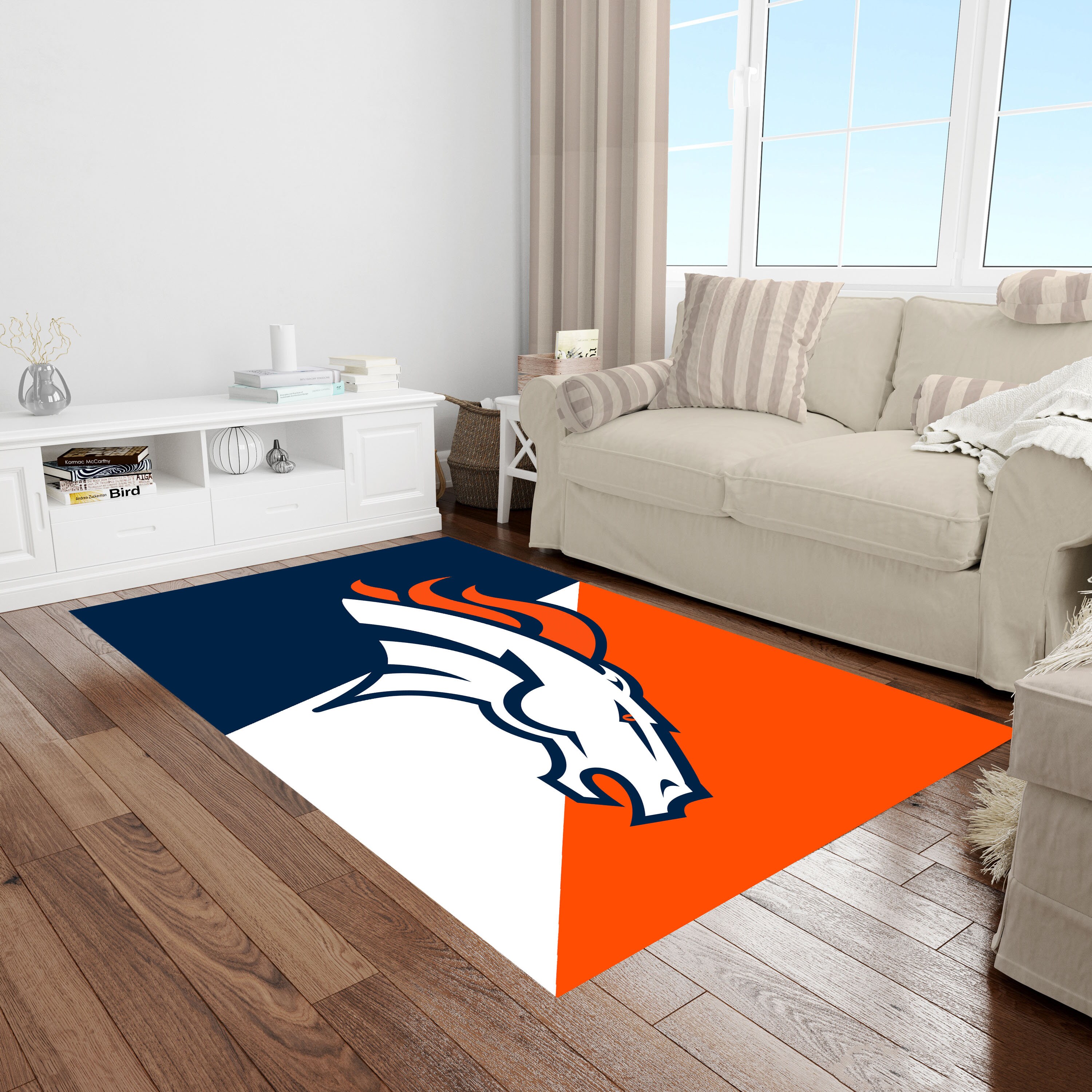 American Football Rug, Denver Broncos, Kids Room Rug, Personalized