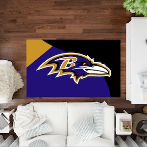 American Football Rug, Baltimore Ravens, Kids Room Rug, Personalized Rug, Baltimore Ravens Rug, Football Rug, Sports Decor, Area Rug