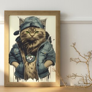 Cat Printable Wall Art, Cool Cat Wall Art, Cat Wall Decor, Printable Wall Art Animal, Kids Room Decor, Office Wall Decor, Home Decor