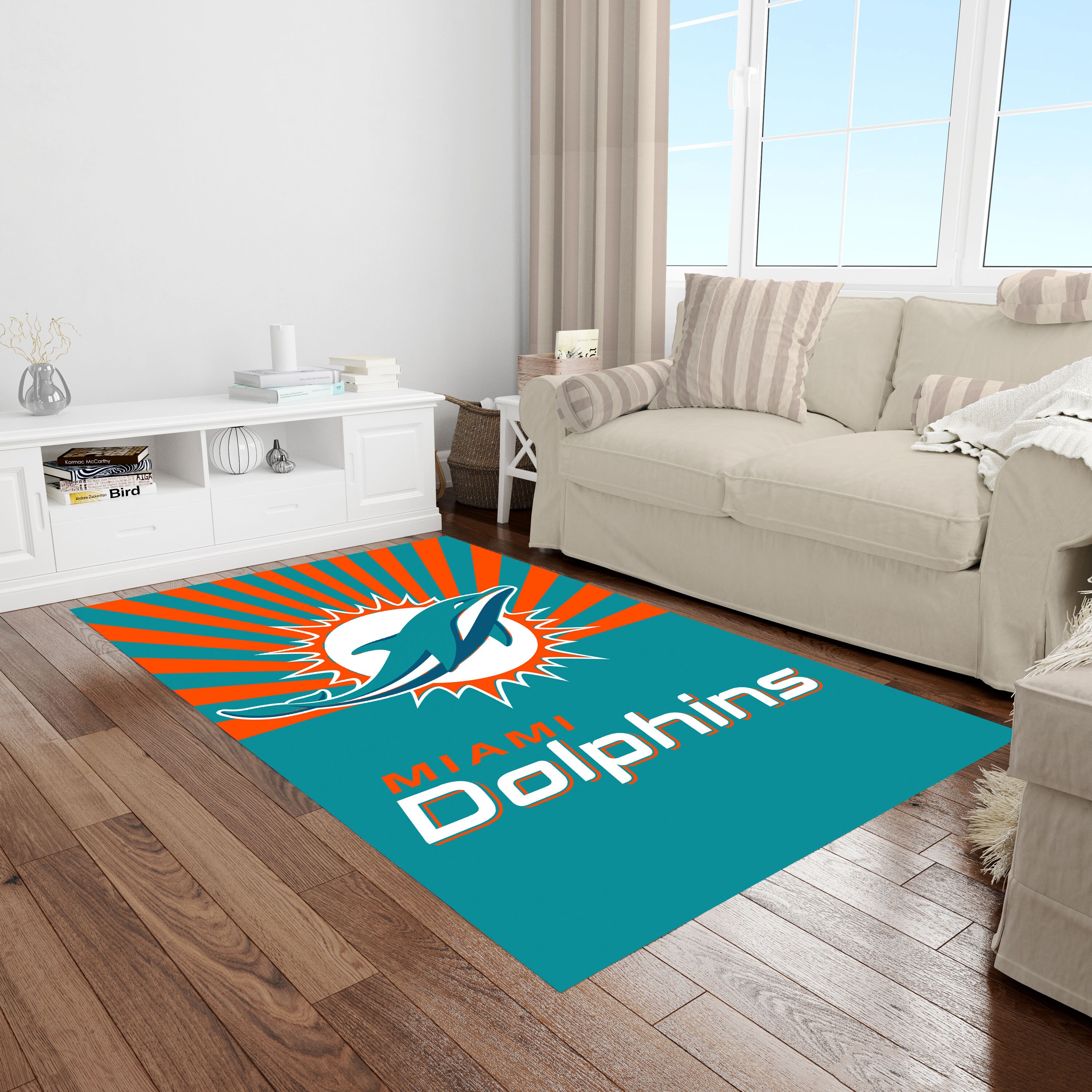 Miami Dolphin Rug Miami Dolphins Rug, American Football, Sports Decor - Etsy