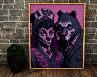 クマのプリント可能な壁アート、クマの壁飾り、クマの壁アート、プリント可能な動物の壁アート、子供部屋の装飾、オフィスの壁飾り、家の装飾