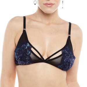 Night Flower Bralette Blueberry Lace & Mesh