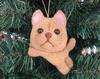Needle Felted Pit Bull Christmas Tree Ornament, Christmas ornaments, Dog Christmas Décor, Gift for Dog Owners, Pit Bull Lovers Décor