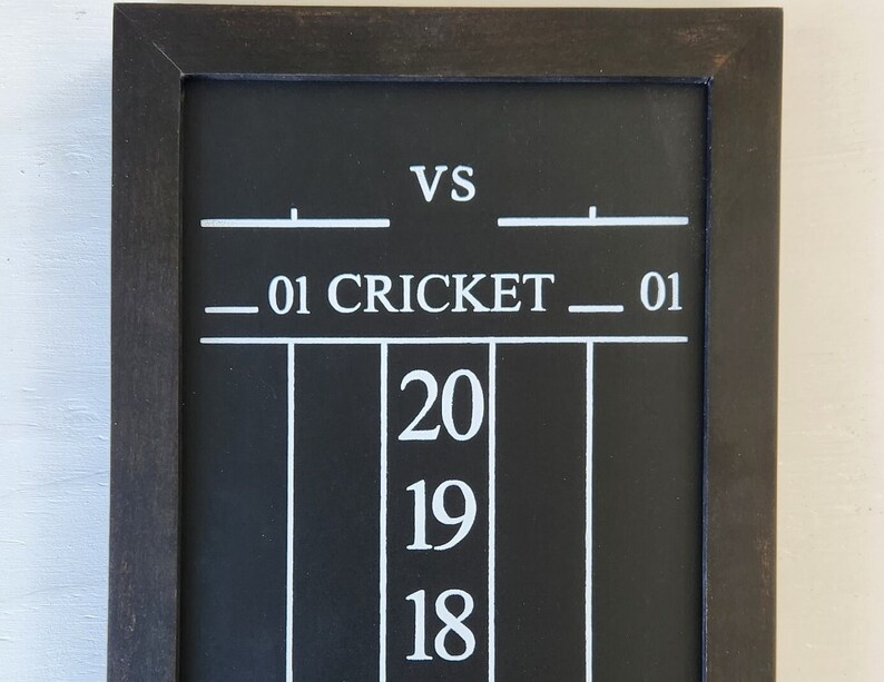 Dart Chalkboard Scoreboard for Cricket. Holds 6 Darts. Chalk & Eraser