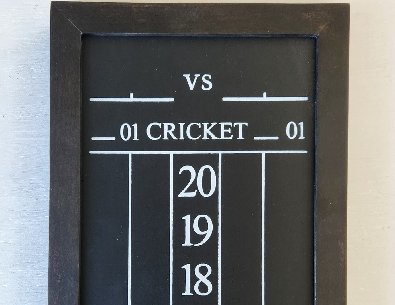 Dart Chalkboard Scoreboard, Cricket, Darts, Solid Wood, Light or Dark Finish, Black Chalkboard, Father's Day, Birthday, Christmas, Gift
