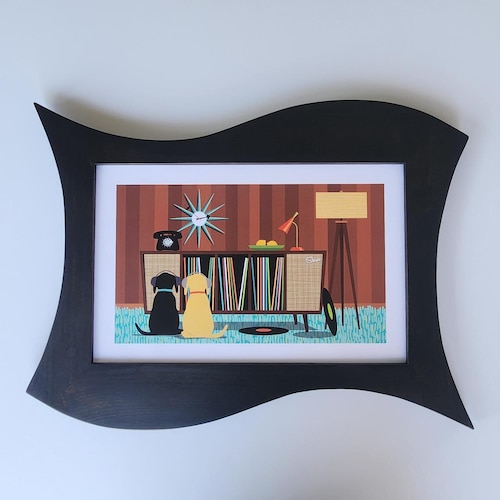 Mid Century Modern, Wavy, Wood Picture Frame, MCM, 5x7, 8x10