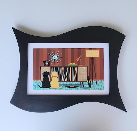 Mid Century Modern, Wavy, Wood Picture Frame, MCM, 5x7, 8x10