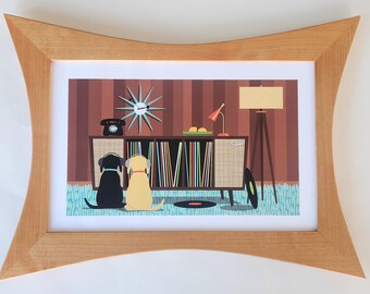 Mid Century Modern, Star, Wood Picture Frame, MCM, 5x7, 8x10