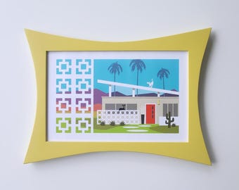 Mid Century Modern, Wood Picture Frame, Colored, MCM, 5x7, 8x10, 11x14, 11x17, Unusual, Unique, Wall Decor, Atomic, Minimalist, Star