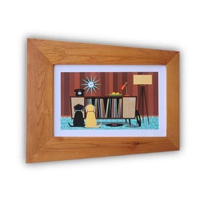 Mid Century Modern, Flat Top, Wood Picture Frame, MCM, 5x7, 8x10, 11x14, 11x17, Wood, Unusual, Wall Decor, Atomic, Minimalist, Wedding