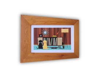 11x14 Atomic Star Picture Frame, Mid Century Modern Picture Frames