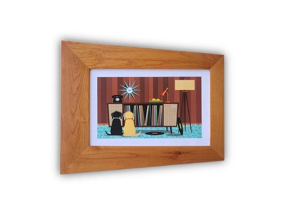 1950 Wood Frame Vintage Poster ポスター john-hitesman-vintage-1963-mid