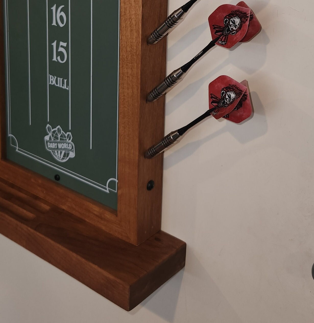 Dart Chalkboard Scoreboard for Cricket. Holds 12 Darts. Chalk & Eraser Included. Solid Wood