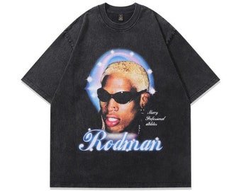 Dennis Rodman Jumbo Face Tee Vintage Chain Graphic Tee Rare