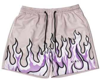 Mens Athlesure Basketball Running Shorts Purple Flame