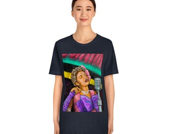 Billie Holiday, Harlem, Singer, Lady Day, Vocalist, T-shirt, Jazz, Blues, Music, Vintage, Painting, Nostalgia, Pop Culture, Soul, Swing